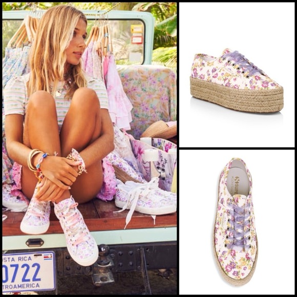 Love Shack Fancy x Superga Jute Floral Espadrille Cottagecore Sneakers 41 1/2 - Picture 1 of 15